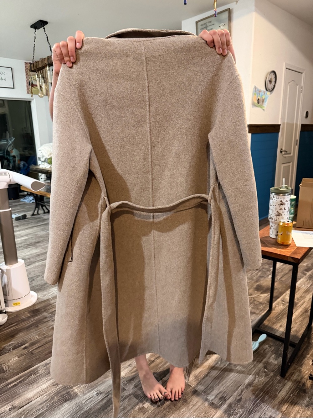 Zara Beige Long Wrap Maxi Skirt-Coat